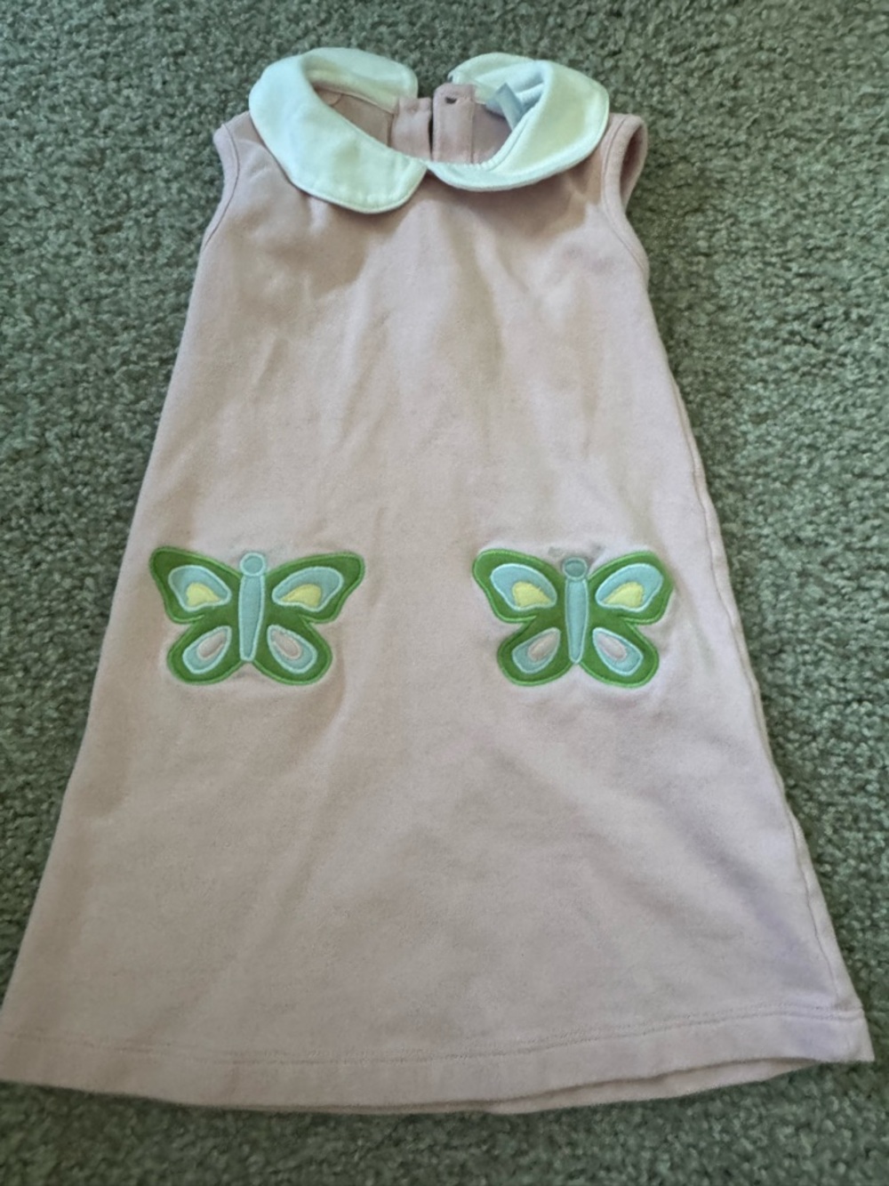 Little English Pink Dress with White Peter Pan Collar